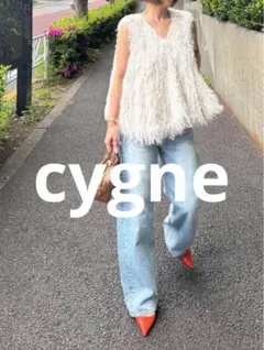 完売）シーニュCygne ノースリーブギンガムオフショルトップス｜レッド