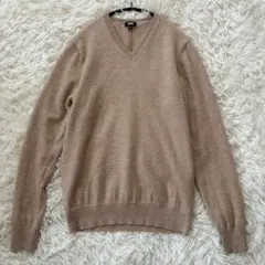 【ユニクロ】カシミヤ100% Ｖネック　セーター　長袖　ベージュ