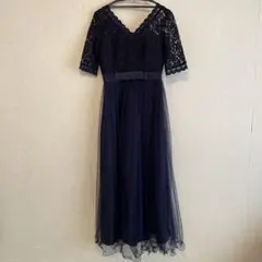 パーティドレス　発表会　ワンピース　ネイビー