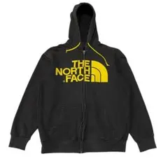 THE NORTH FACE ジップアップパーカー ビッグロゴ フェード 黒