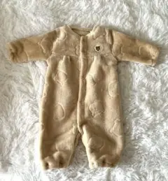 ベージュ フリースロンパース 60 cm未満