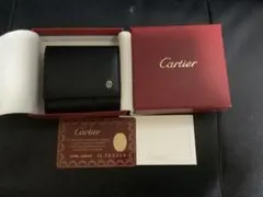 Cartier 二つ折り財布 ブラック レザーのサムネイル