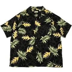 【希少】90年代 STJOHN'S BAY 柄シャツ 黒レーヨン L 美品