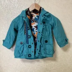ターコイズ色 フード付きジャケット