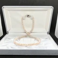 S】パール ネックレス シルバー SV留具 グレー系 7.3-8.1mm珠 - メルカリ