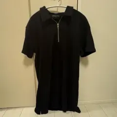 MAISON DE THERESE ハーフジップ 半袖ワンピース ブラック Mのサムネイル