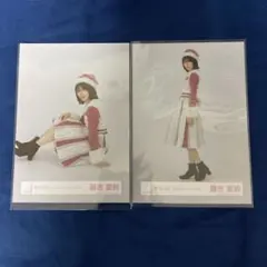 櫻坂46 藤吉夏鈴 生写真 -2024年 クリスマスサンタ衣装 座り ヒキ