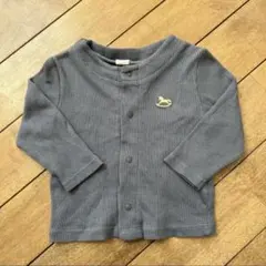 美品　cottoli 木馬 刺繍 リブ カーディガン　80cm ネイビー