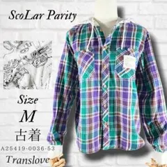 【ScoLar Parity】スカラーパリティ フード付き長袖シャツ M 古着のサムネイル
