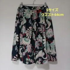 アーバンリサーチDOORS フレアスカート ネイビー 花柄