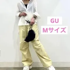 GU テックパラシュートプルオンパンツ M イエロー ジーユー 黄色