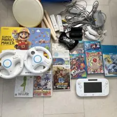 WiiU スーパーマリオメーカーセット太鼓の達人マリオカートハンドル　色々セット