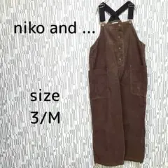 niko and... ボタン開きコーデュロイサロペット３　Ｍ　オーバーオール