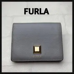 FURLA　フルラ★二つ折り財布　グレー　カードケース　コイン　ミニ　コンパクト