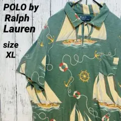 POLO by RalphLaurenセーリングボートデザイン ポロシャツ XL