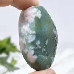 【天然石】グリーン桜瑪瑙 タンブル