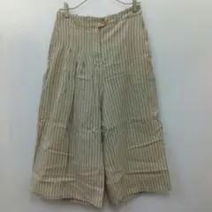 /『ジュナジーン』麻 ガウチョパンツ ストライプ【Ｌ】リネン カジュアル 綿