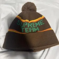 Supreme SUPREME TEAM ビーニー ニット帽 ブラウン