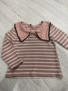 キッズ　カットソー　リボン襟付き