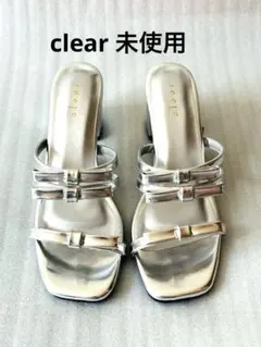 【未使用】clear リボン付きサンダル バレエコア ガーリー シルバーのサムネイル