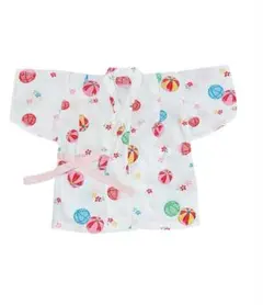 昭和レトロ　手縫い女児ベビー浴衣　白地　　 手鞠花柄