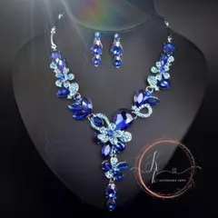 匿名ビジューネックレス ピアス セット キラキラ ゴージャス 高見え カワイ