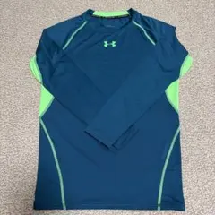 UNDER ARMOUR 長袖コンプレッションシャツ XLネイビー/グリーン