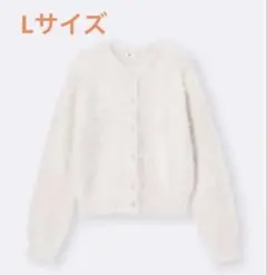 シャイニークルーネックカーディガン L ホワイト