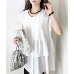 【新品未使用タグ付き】クラシカルエルフ　ティアードブラウス　チュニック　ホワイト