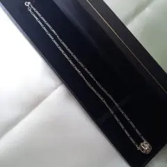 ネックレス 円柱リングペンダントトップ 花柄モチーフ シルバー925 刻印あり