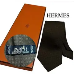 HERMES シルクジャガードネクタイ H柄 ファソネ ブラック - メルカリ