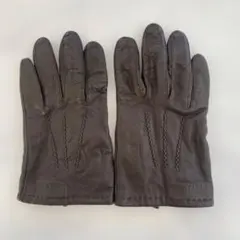 TAKEO KIKUCHI メンズ　レザーグローブ　革手袋　ダークブラウン