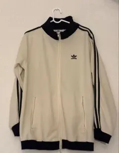adidas トラックジャケット　ワッフル　ホワイト ブラック Lサイズのサムネイル