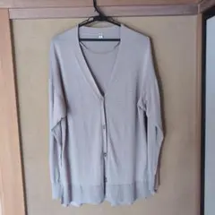 UVカットVネックロングカーディガン　ユニクロ　Ｌ　ベージュ