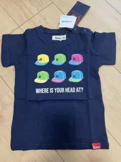 【新品】ボブソン Tシャツ 95 ネイビー キャップデザイン