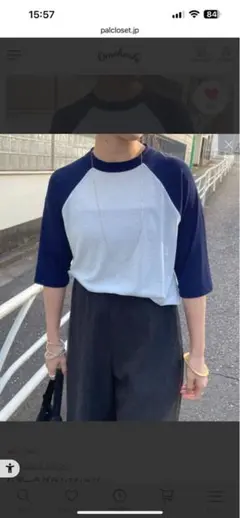 バイカラーラグランTシャツ Mサイズ