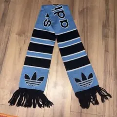 adidas original スポーツマフラー　90s 青/黒