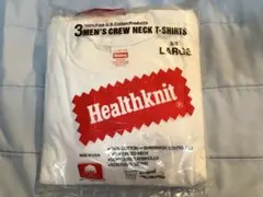 新品！Healthknit/ヘルスニット/クルーネック/Tシャツ/白/無地/Lのサムネイル