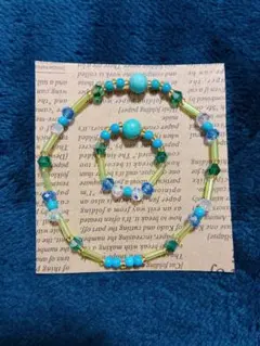 伸縮性ありブレスレットセット ターコイズ使用