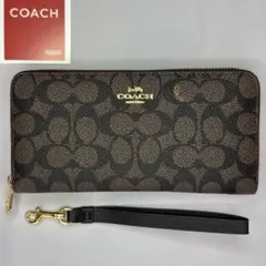 新品未使用 COACH 長財布 シグネチャー ダークブラウン ユニセックス