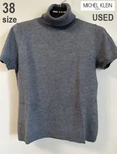 【SALE★USED】MICHEL KLEIN/半袖ニットタートルセーターM相当