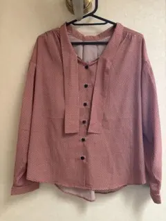 ナラカミーチェ　2WAY ミニドット ボウタイ ブラウス　オレンジのサムネイル