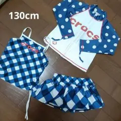 crocs 水玉模様 ラッシュガード　水着　セット　130