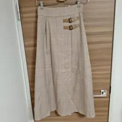 OLIVE des OLIVE バックル付きチェックフレアスカート タグ付き