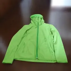 UNIQLO　マイクロフリース　フード付きジップアップパーカー 明るい緑