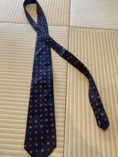 BALENCIAGA ネクタイ ネイビー 幾何学模様