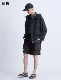 新品未使用 ユニクロU パラシュートカーゴショーツ ブラック XLサイズ