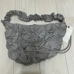 GU ギャザーショルダーバッグ グレー