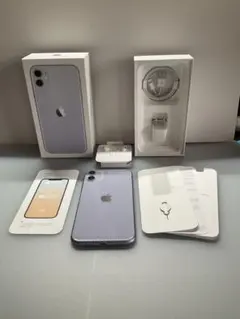iPhone 11 パープル64G simフリー バッテリー容量89%、極上美品