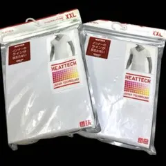 ユニクロ　HEATTECH シームレス VネックT 半袖　XXL 2枚セット
